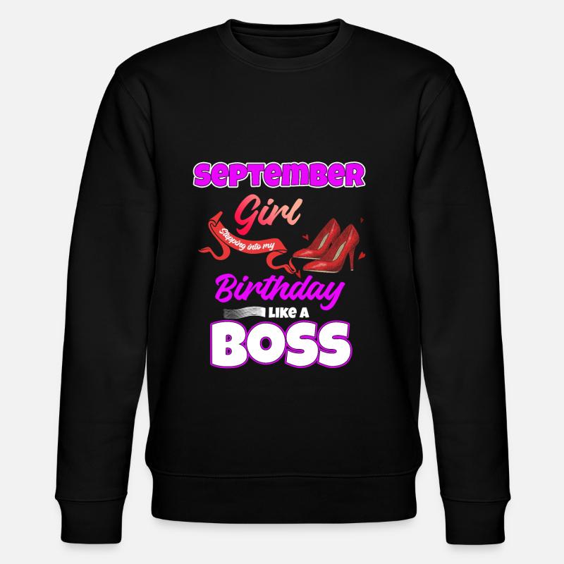September Birthday Fun Gift - Stanley/Stella CHANGER Unisex Organic Sweatshirt - black
