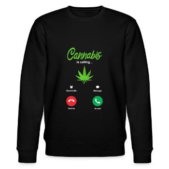 Fumer du cannabis - Sweat bio CHANGER Stanley/Stella Unisexe - noir - Devant - Nik (191cm) & Marisol (170cm)