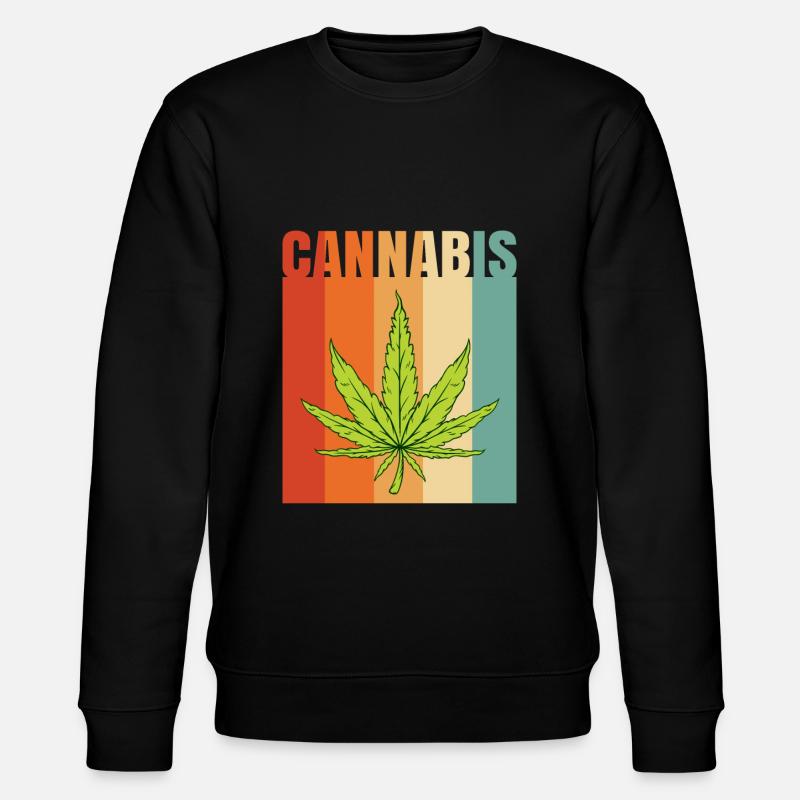 Cannabis Leaf - Stanley/Stella CHANGER Unisex Organic Sweatshirt - black