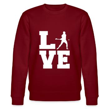 Schleudern Hurling - Stanley/Stella CHANGER Unisex Organic Sweatshirt - burgundy - Front - Nik (191cm) & Marisol (170cm)