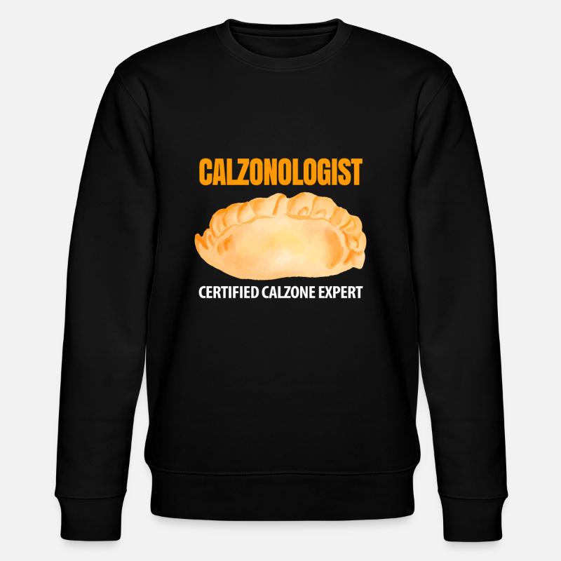 Calzone Pizza Geschenk - Stanley/Stella Unisex Bio-Sweatshirt CHANGER - Schwarz