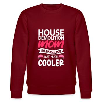 House Destruction Renovation Gift - Stanley/Stella CHANGER Unisex Organic Sweatshirt - burgundy - Front - Nik (191cm) & Marisol (170cm)