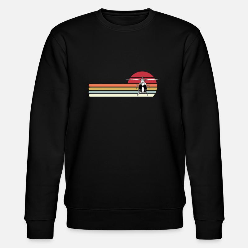 Retro helicopter - Stanley/Stella CHANGER Unisex Organic Sweatshirt - black
