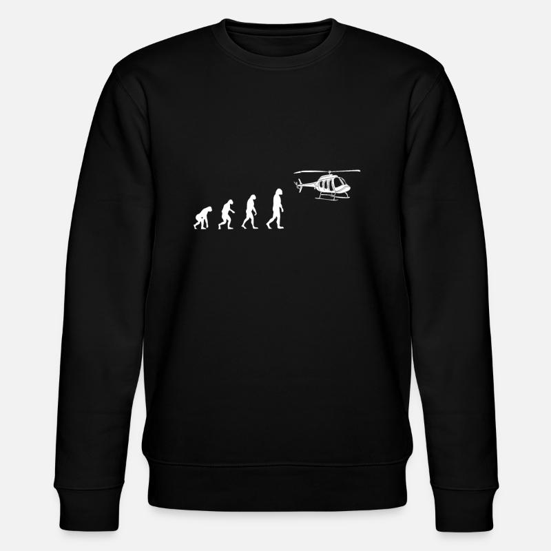 Evolution Hubschrauber - Stanley/Stella Unisex Bio-Sweatshirt CHANGER  - Schwarz