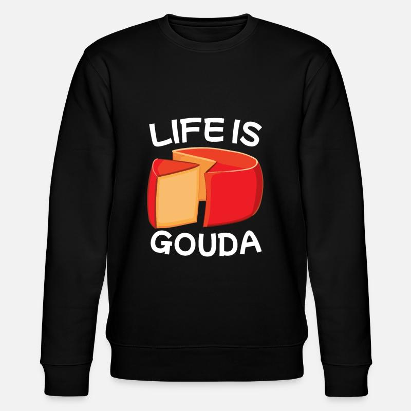 Gouda cheese piece - Stanley/Stella CHANGER Unisex Organic Sweatshirt - black
