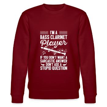 Je suis clarinettiste basse si vous ne sarka pas - Sweat bio CHANGER Stanley/Stella Unisexe - bordeaux - Devant - Nik (191cm) & Marisol (170cm)
