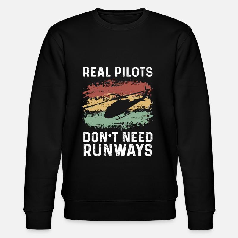 Hubschrauber Pilot Geschenk - Stanley/Stella Unisex Bio-Sweatshirt CHANGER - Schwarz