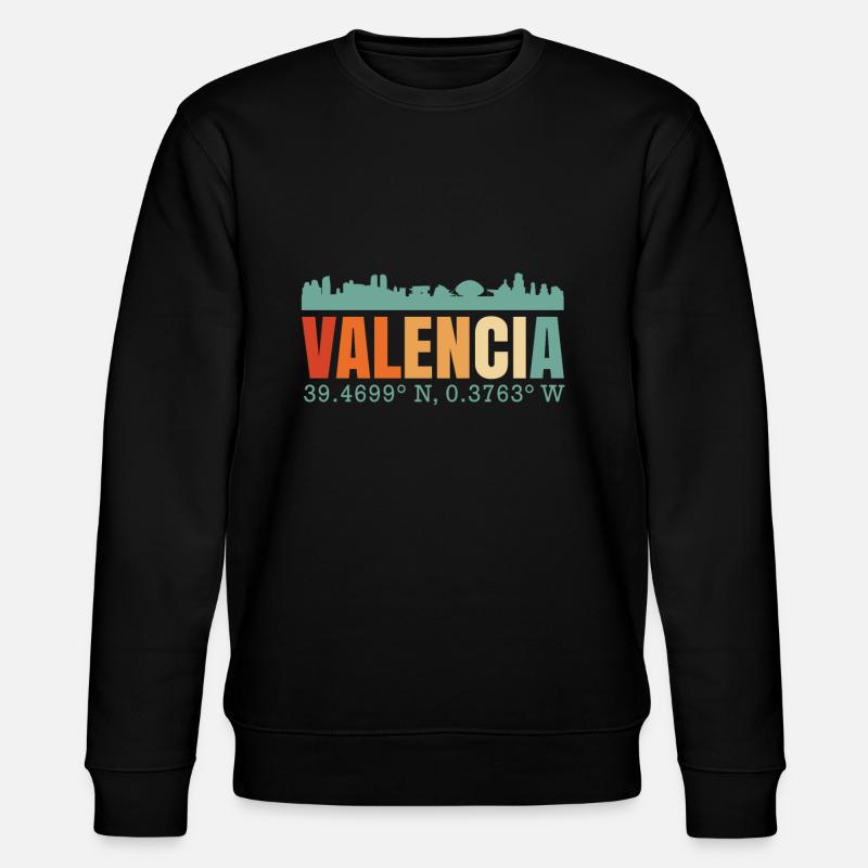 Valencia Spanien Skyline - Stanley/Stella Unisex Bio-Sweatshirt CHANGER  - Schwarz