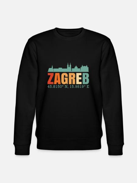 Zagreb Croatia Skyline - Stanley/Stella CHANGER Unisex Organic Sweatshirt - black