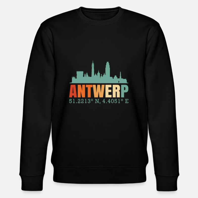 Skyline von Antwerpen Niederlande - Stanley/Stella Unisex Bio-Sweatshirt CHANGER  - Schwarz