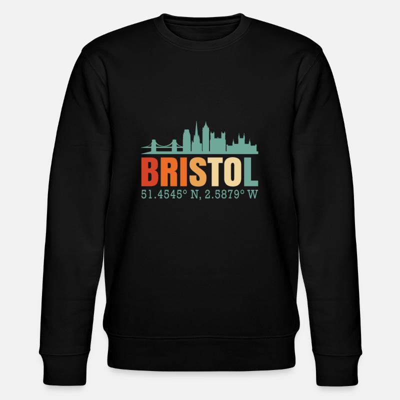 Bristol England Great Britain Skyline - Stanley/Stella CHANGER Unisex Organic Sweatshirt - black