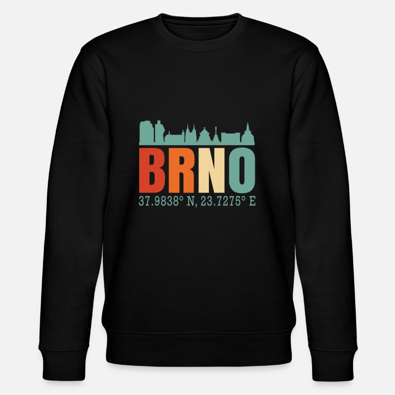 Brno Czech Republic Skyline - Stanley/Stella CHANGER Unisex Organic Sweatshirt - black