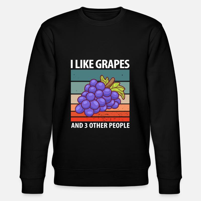 Grape Grapes Wine Gift - Stanley/Stella CHANGER Unisex Organic Sweatshirt - black