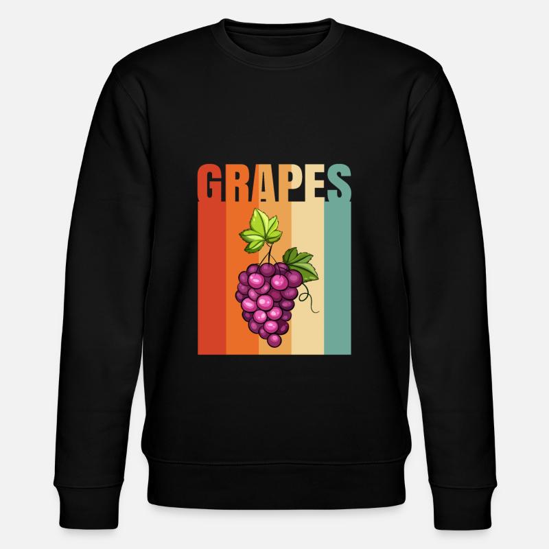 Grape Grapes Wine Gift - Stanley/Stella CHANGER Unisex Organic Sweatshirt - black