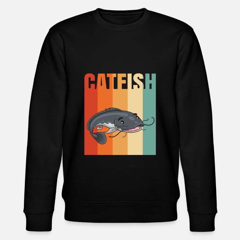 Katzenfisch Fisch Angeln Geschenk - Stanley/Stella Unisex Bio-Sweatshirt CHANGER - Schwarz