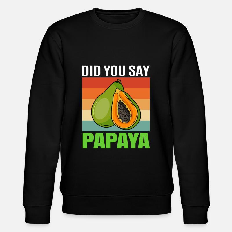 Papaya Fruit Summer Gift - Stanley/Stella CHANGER Unisex Organic Sweatshirt - black