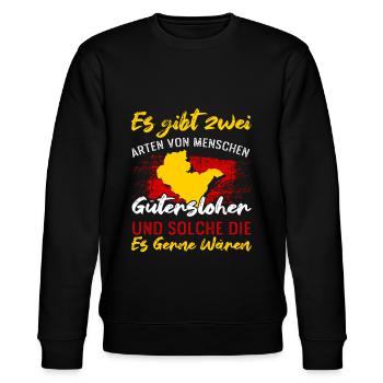 Gütersloh Gütersloher Skyline Stadt - Stanley/Stella Unisex Bio-Sweatshirt CHANGER  - Schwarz - Vorne - Nik (191cm) & Marisol (170cm)