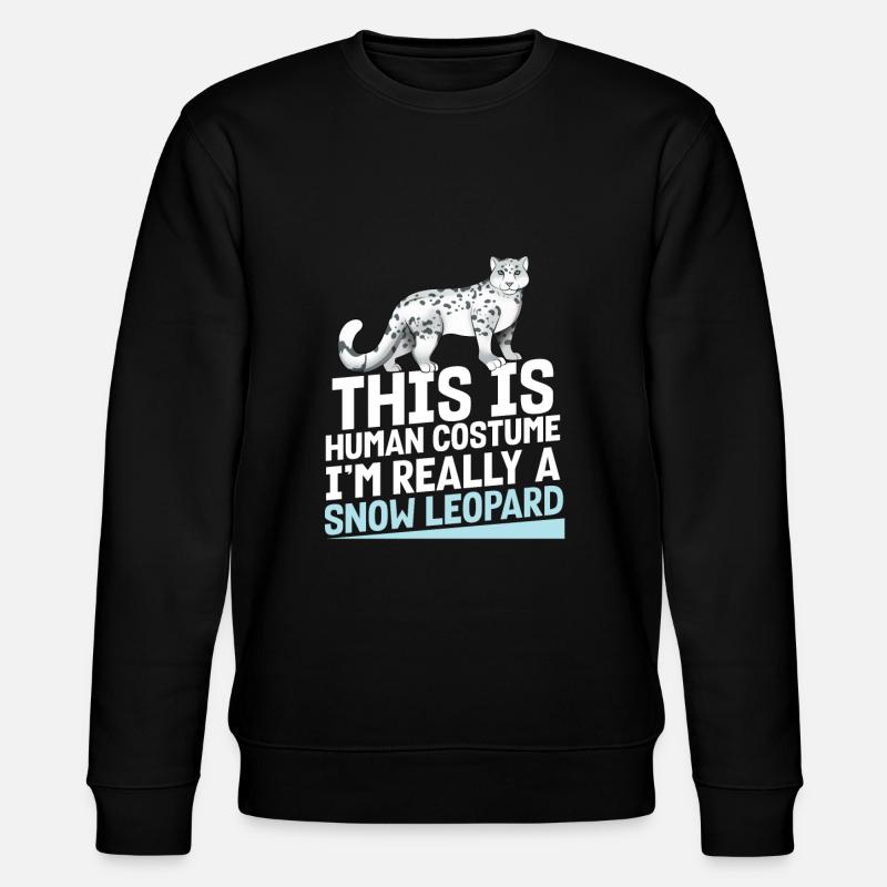 Schneeleopard - Stanley/Stella Unisex Bio-Sweatshirt CHANGER  - Schwarz