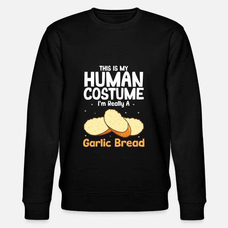 Knoblauch Knoblauchbrot Essen Geschenk - Stanley/Stella Unisex Bio-Sweatshirt CHANGER - Schwarz