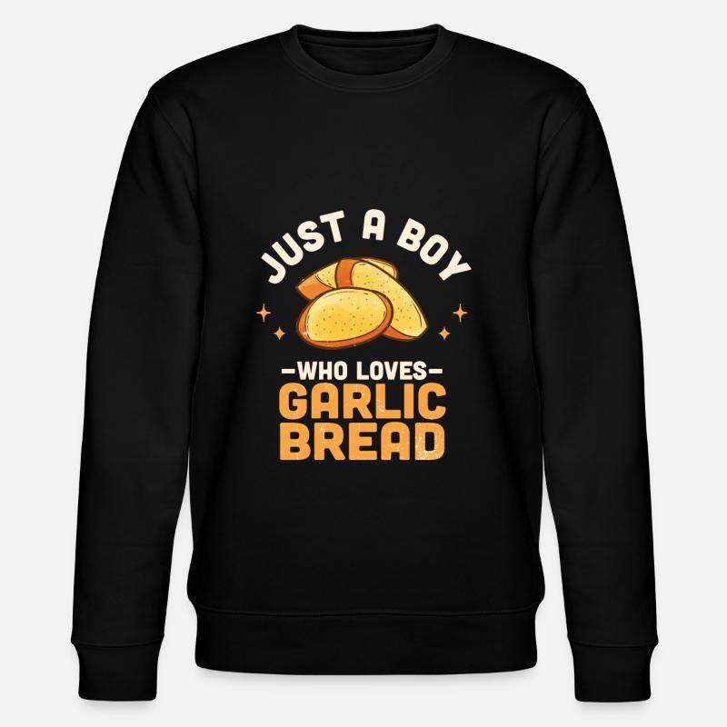 Knoblauch Knoblauchbrot Essen Geschenk - Stanley/Stella Unisex Bio-Sweatshirt CHANGER  - Schwarz