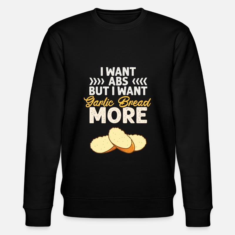 Knoblauch Knoblauchbrot Essen Geschenk - Stanley/Stella Unisex Bio-Sweatshirt CHANGER  - Schwarz