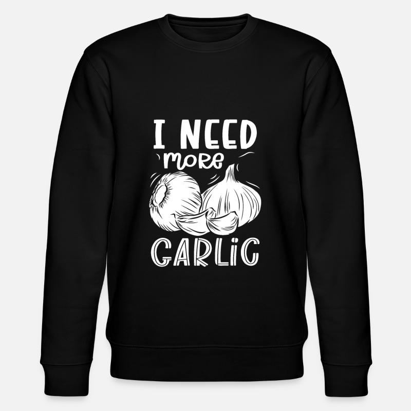 Knoblauch Knoblauchbrot Essen Geschenk - Stanley/Stella Unisex Bio-Sweatshirt CHANGER  - Schwarz