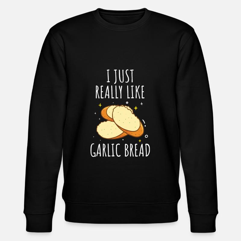 Knoblauch Knoblauchbrot Essen Geschenk - Stanley/Stella Unisex Bio-Sweatshirt CHANGER  - Schwarz