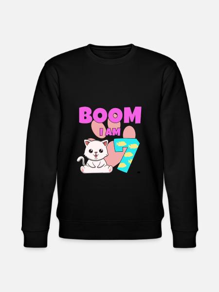 7th birthday cat - Stanley/Stella CHANGER Unisex Organic Sweatshirt - black