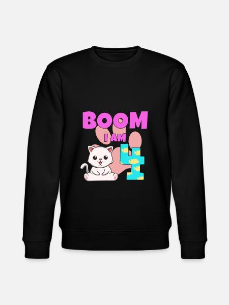 4th birthday cat - Stanley/Stella CHANGER Unisex Organic Sweatshirt - black