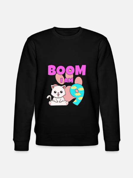 9th birthday cat - Stanley/Stella CHANGER Unisex Organic Sweatshirt - black
