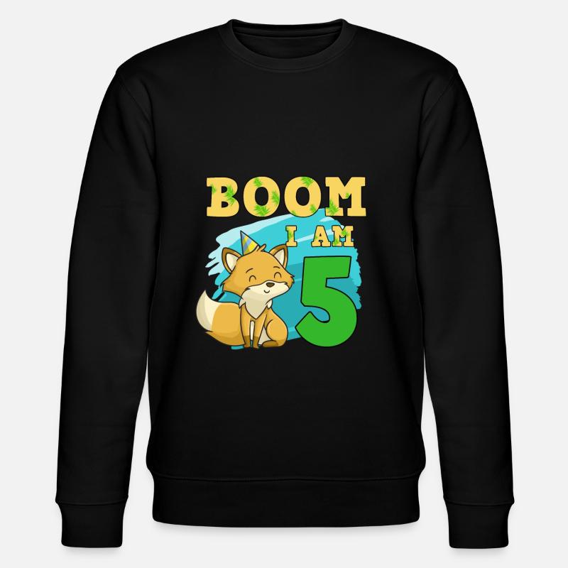 5th birthday fox - Stanley/Stella CHANGER Unisex Organic Sweatshirt - black