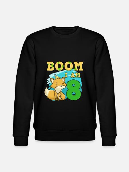 8th birthday fox - Stanley/Stella CHANGER Unisex Organic Sweatshirt - black