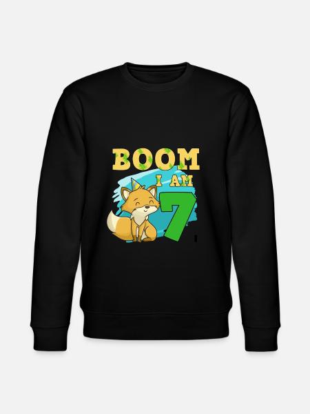 7th birthday fox - Stanley/Stella CHANGER Unisex Organic Sweatshirt - black