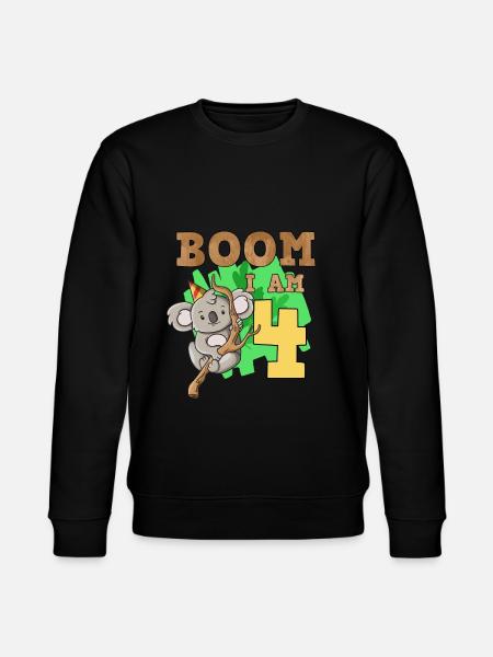 4th birthday koala - Stanley/Stella CHANGER Unisex Organic Sweatshirt - black