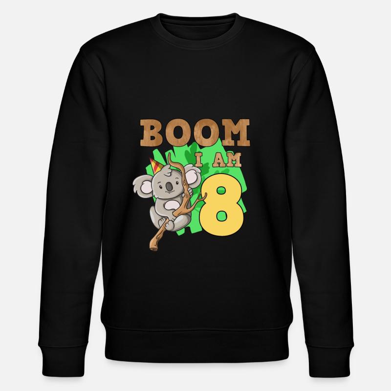 8th birthday koala - Stanley/Stella CHANGER Unisex Organic Sweatshirt - black