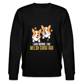 Welsh Corgi - Stanley/Stella Unisex Bio-Sweatshirt CHANGER  - Schwarz - Vorne - Nik (191cm) & Marisol (170cm)