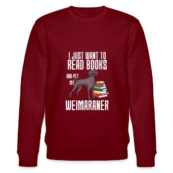 Weimaraner - Stanley/Stella Unisex Bio-Sweatshirt CHANGER  - Burgunderrot - Vorne - Nik (191cm) & Marisol (170cm)