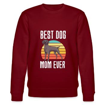 Weimaraner - Stanley/Stella Unisex Bio-Sweatshirt CHANGER  - Burgunderrot - Vorne - Nik (191cm) & Marisol (170cm)