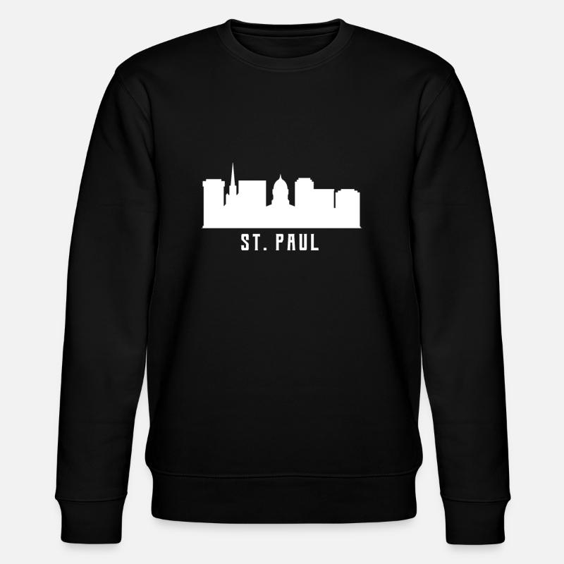 St Paul Skyline - Stanley/Stella Unisex Bio-Sweatshirt CHANGER  - Schwarz