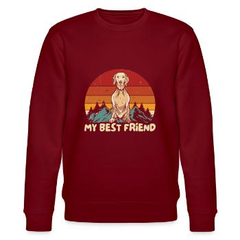 Weimaraner - Stanley/Stella Unisex Bio-Sweatshirt CHANGER  - Burgunderrot - Vorne - Nik (191cm) & Marisol (170cm)