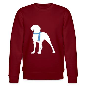 Weimaraner - Stanley/Stella Unisex Bio-Sweatshirt CHANGER  - Burgunderrot - Vorne - Nik (191cm) & Marisol (170cm)