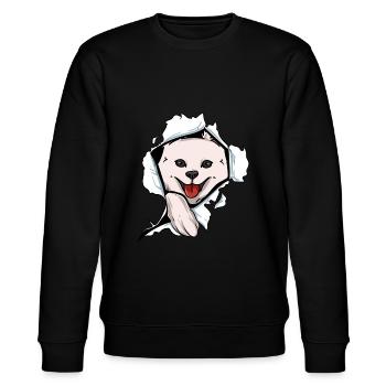 American Eskimo - Stanley/Stella CHANGER Unisex Organic Sweatshirt - black - Front - Nik (191cm) & Marisol (170cm)