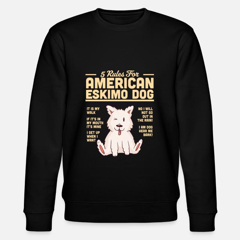 American Eskimo Dog - Stanley/Stella CHANGER Unisex Organic Sweatshirt - black