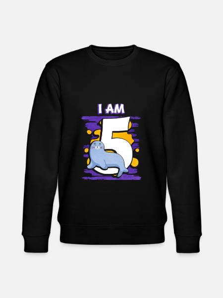 Ich Bin 5 Robbe - Stanley/Stella Unisex Bio-Sweatshirt CHANGER - Schwarz
