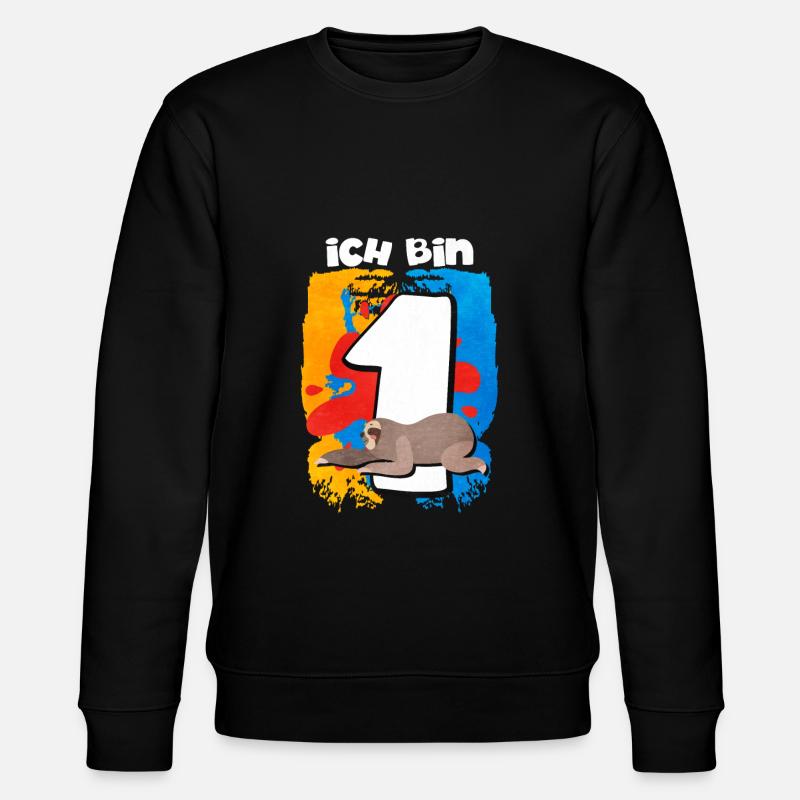 Ich Bin 1 Faultier - Stanley/Stella Unisex Bio-Sweatshirt CHANGER  - Schwarz