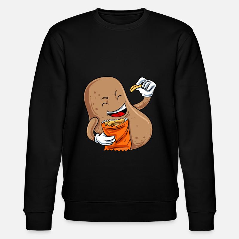 Chips Eating Snacks Candy Gift - Stanley/Stella CHANGER Unisex Organic Sweatshirt - black