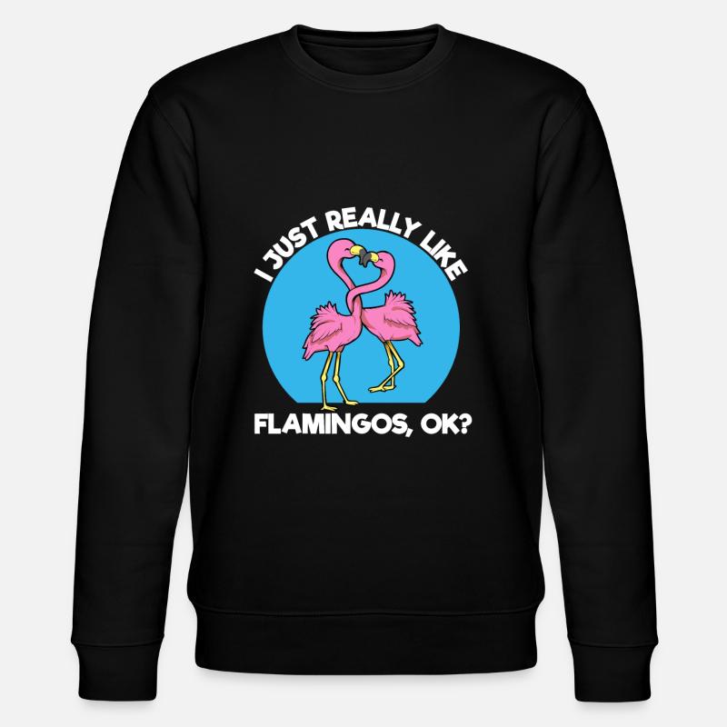 Flamingo Funny Party Gift - Stanley/Stella CHANGER Unisex Organic Sweatshirt - black