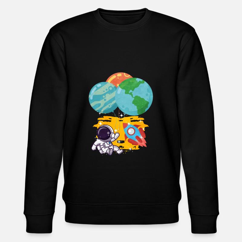 Astronaut Pluto Neptun Erde Balloon - Stanley/Stella Unisex Bio-Sweatshirt CHANGER  - Schwarz