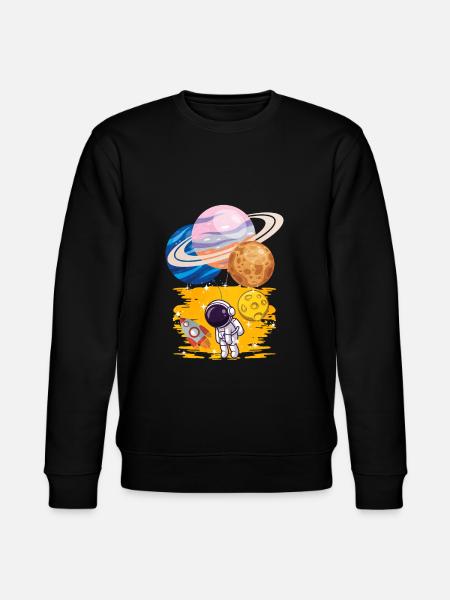 Astronaut Uranus Mercury Saturn Balloons - Stanley/Stella CHANGER Unisex Organic Sweatshirt - black