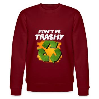 Recycling - Stanley/Stella CHANGER Unisex Organic Sweatshirt - burgundy - Front - Nik (191cm) & Marisol (170cm)